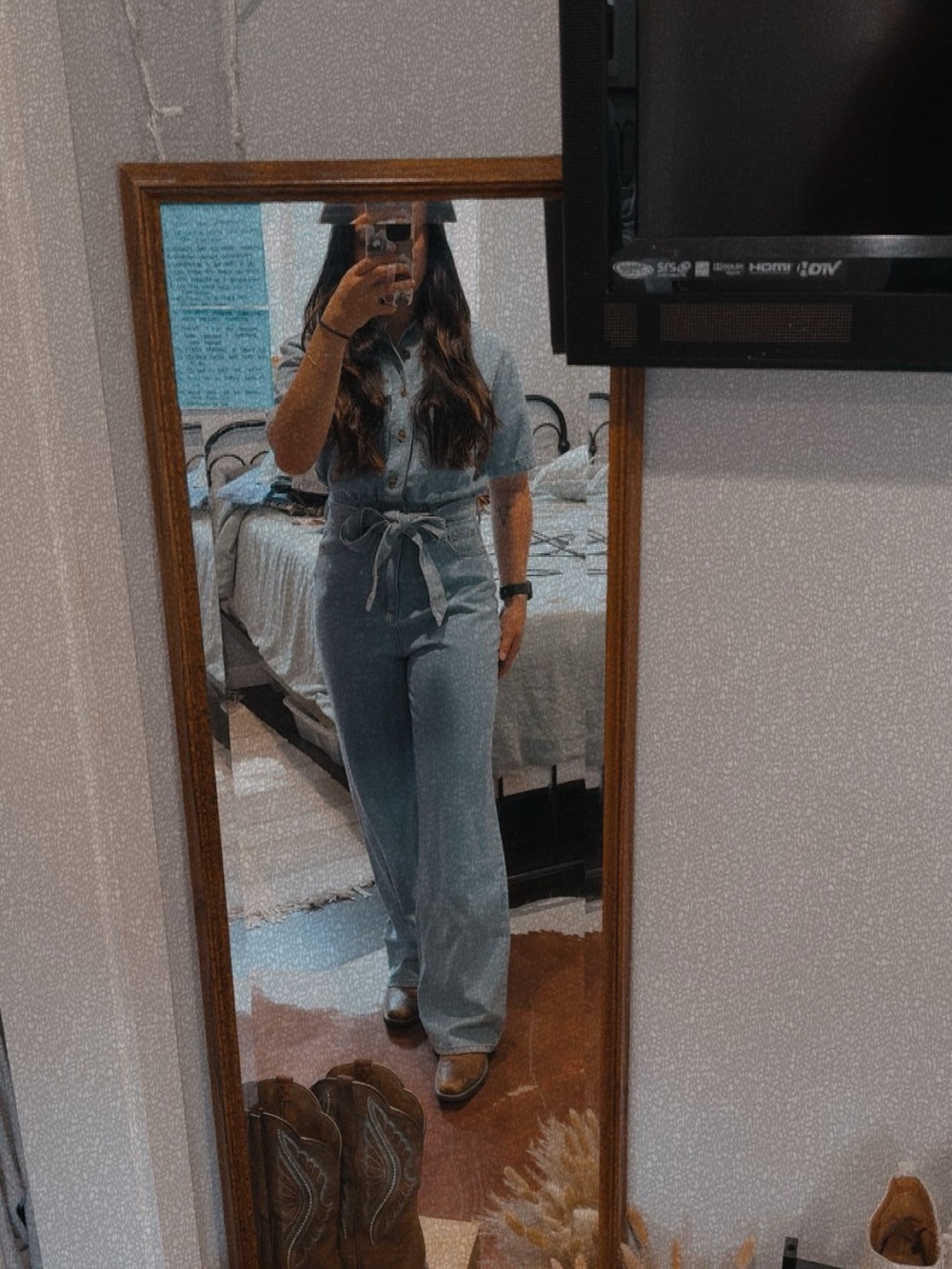 Universal Thread Light Blue Wide-Leg Tie-Belt Jeans